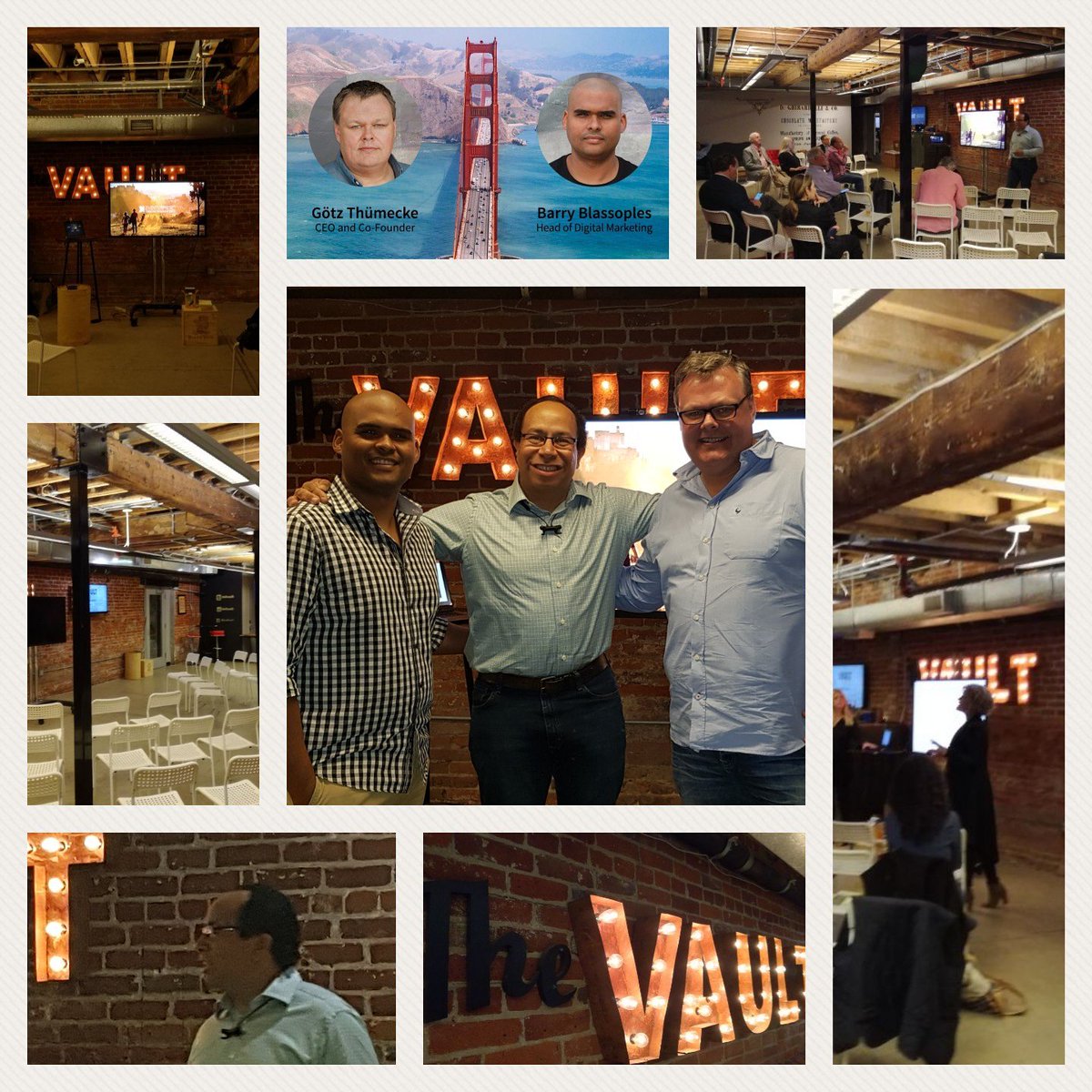 GotzCEO's tweet photo. Great times yesterday in San Francisco at the @SFVAULT #alwayslearning #alwayspitching @EventerpriseAG https://t.co/CdgI1Hz7bT https://t.co/otBHFuyQi8