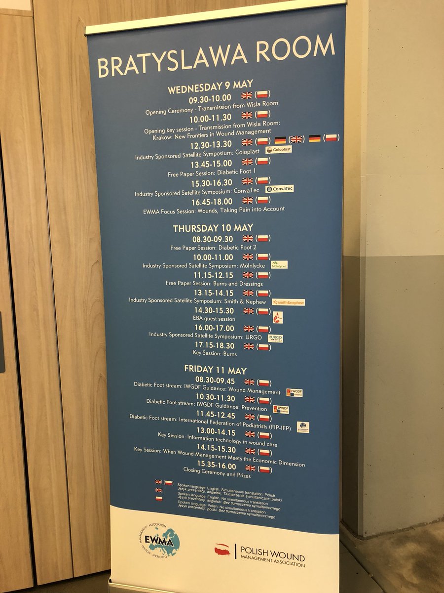This afternoon at #EWMA2018 - Join the Key session: When wound management meets the economic dimension. Presentations by Julian Guest, Carlo Milli and Giuseppe Turchetti. See you today, 14:15 - 15:30 in BRATYSLAWA ROOM