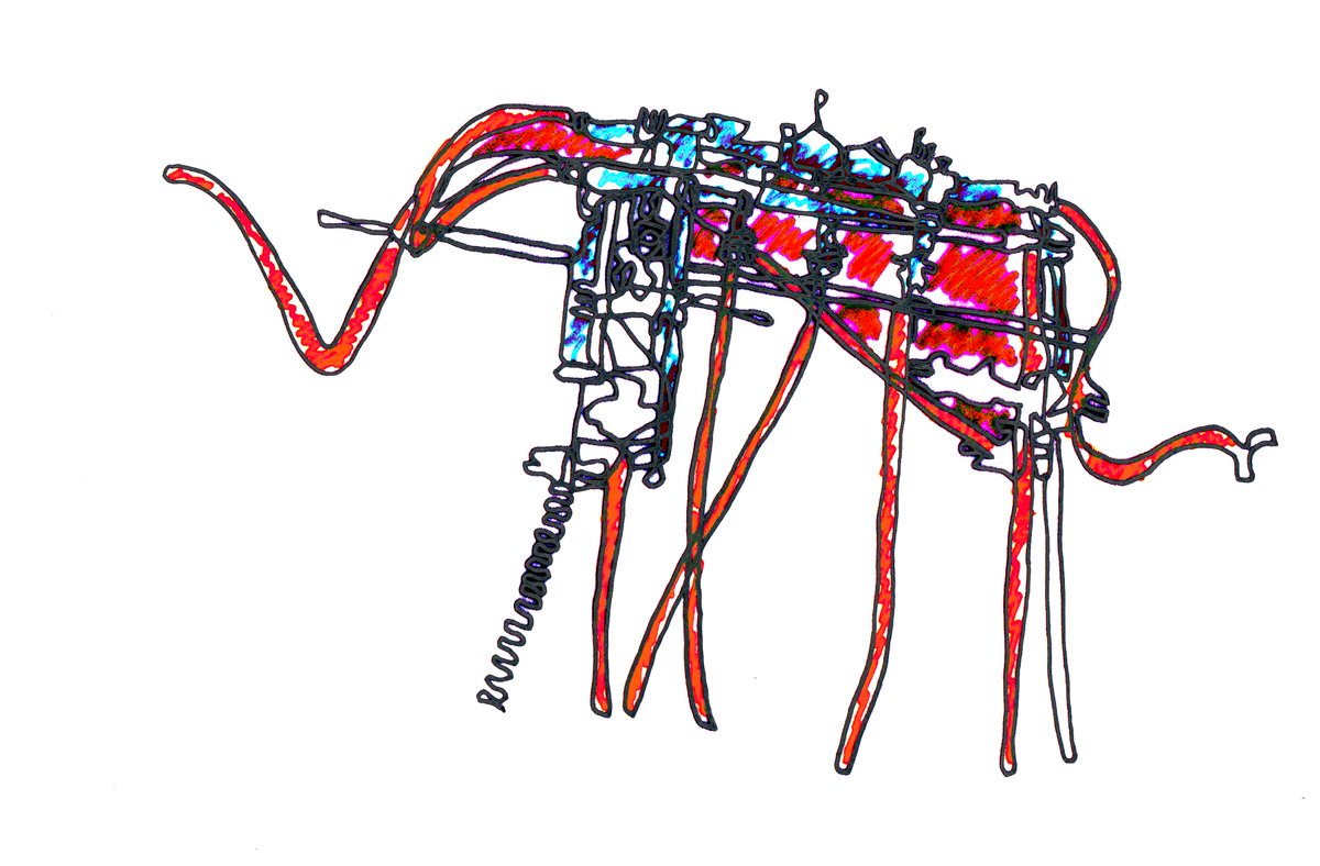 Elephant in the Tubes
An elephant drawn from an arrangement of Chemistry tubes and glassware at a University of Warwick research lab.
#CuratingCoventry2021, #PatUnwin