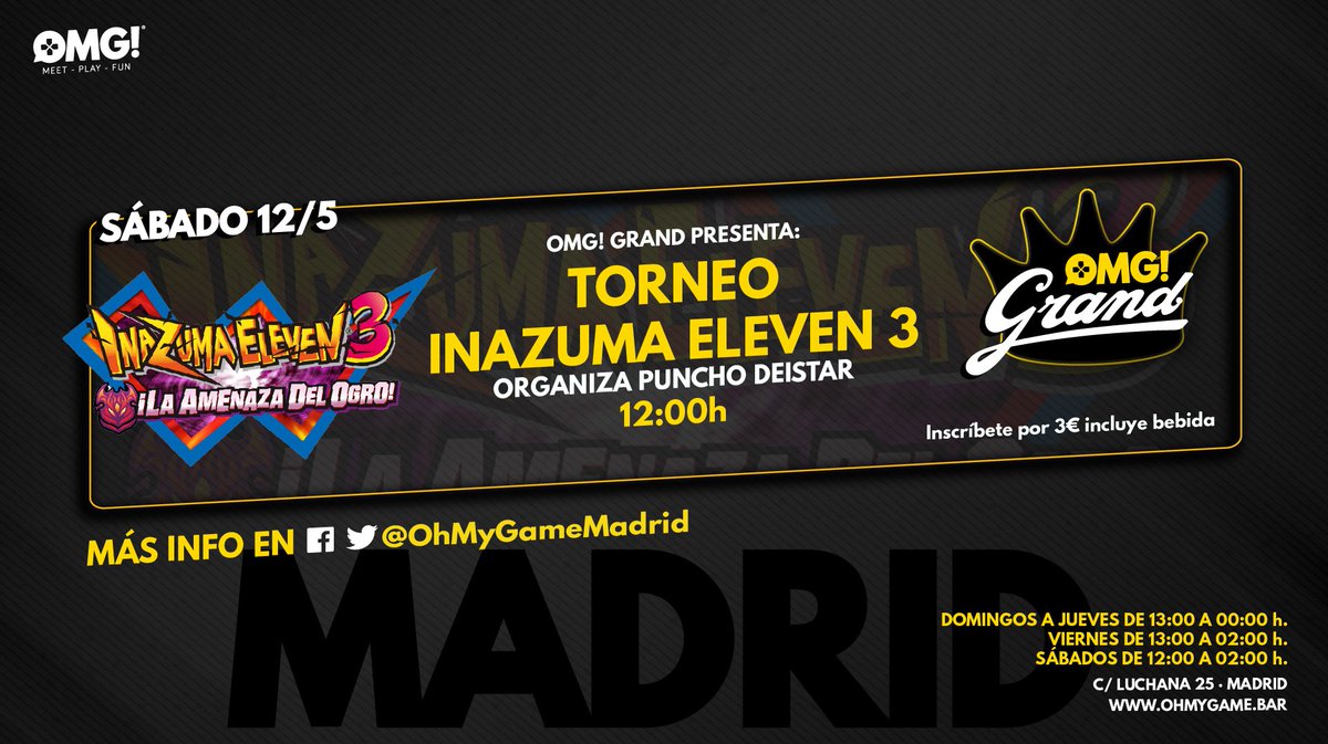 OhMyGameMadrid's tweet photo. ⚽ En breves momentos tenemos la competición de Inazuma Eleven con @PunchoYT y toda su trupe.

🙌 ¡Qué buen rato vamos a pasar! https://t.co/OF3LGntpcR