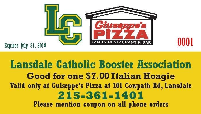 Don’t forget to purchase a coupon for a delicious hoagie from Giuseppe’s from any LCAB rep or student athlete <a href="/LCCrusaders/">Lansdale Catholic</a> <a href="/LCHS_Activities/">LC Activities</a> <a href="/LCBVB/">LCBoysVB</a> <a href="/LCGL17/">LCGL</a> <a href="/LCCrusadersBASE/">Crusaders Baseball</a> @lcgb2017 <a href="/lcxctf/">LC XC&TF</a>