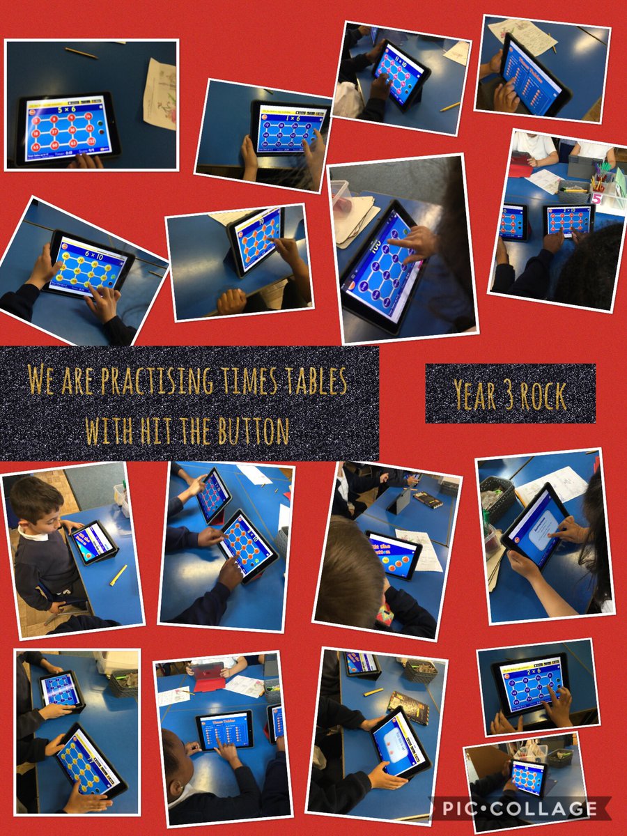 EPSMrsSpence's tweet photo. Super #iPad work today practising #HitTheButton. Y3 are really getting to grips with #multiplication now. Hurrah! @Megan_Hardy93 @Eastfield_EN3 @DHTEastfield @EPSNicoleJ (photos and @PicCollage by a Y3 #ipadexpert. Thank you!). https://t.co/DHPufjLEhZ