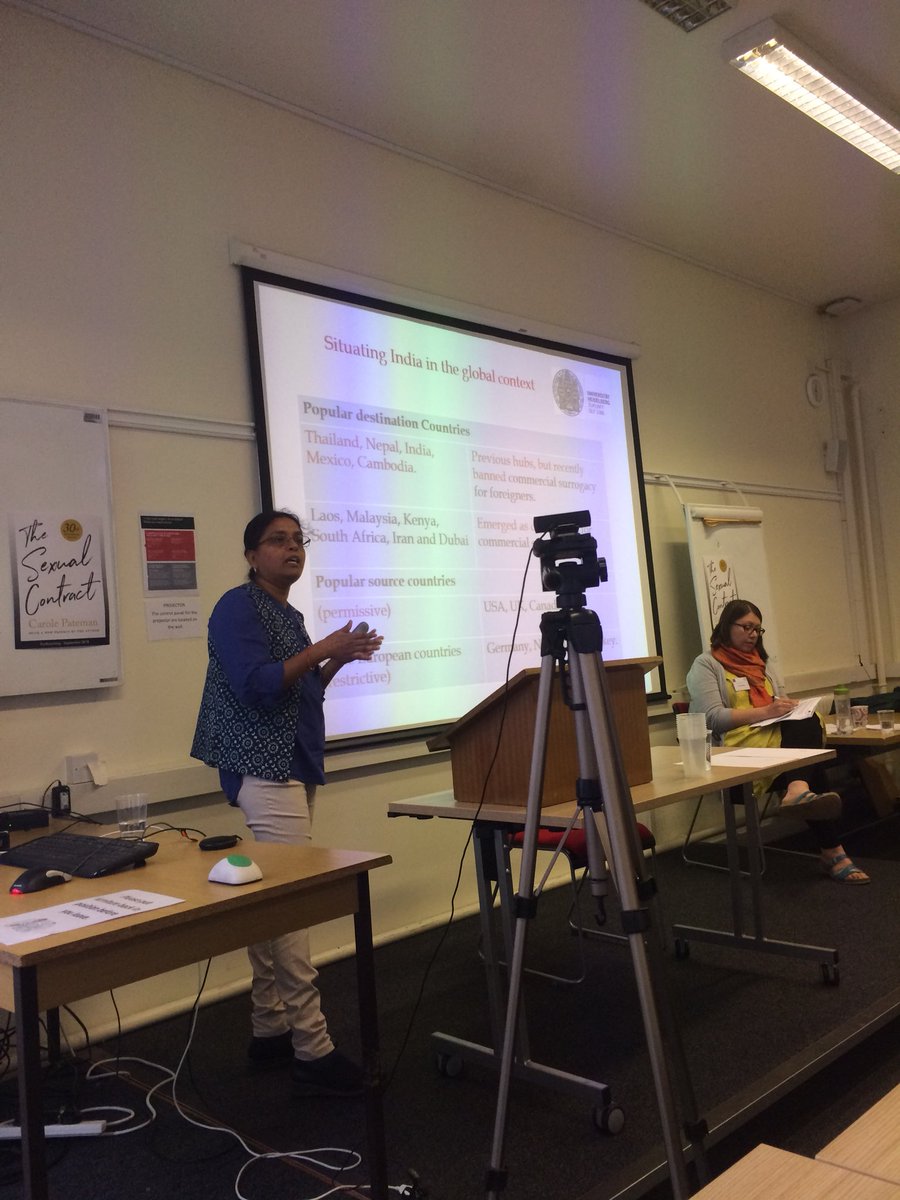 Sheelagh Saravanan is the next speaker on the surrogacy contract. She is speaking about her brilliant research on commercial surrogacy. Check out her new book - ‘A Transnational Feminist View of Surrogacy Biomarkets in India’ springer.com/gb/book/978981… #thesexualcontract