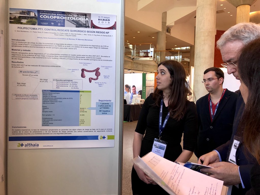 Gabboddg's tweet photo. Nuestra participación en la #rnaec2018, 1 presentación oral con 139 #TaTME, vídeo paso a paso para #TaTME entre los 5 mejores vídeos, 1 póster tratamiento de los #pT1 entre los 20 mejores @althaiamanresa @AECP_FAECP @coloproctoaec #cirujanoscontentos https://t.co/uXTFafMSoP
