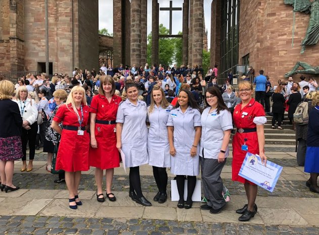 covcampus's tweet photo. Happy #InternationalNursesDay! 🏥
Nurses and midwives from across Coventry and Warwickshire are celebrating International Nurses Day &amp; International Day of the Midwife 2018. Check out the ceremony at @CovCathedral.😍😍 #IMD2018 #IND2018 #NHS70 https://t.co/V94DB0fswz
