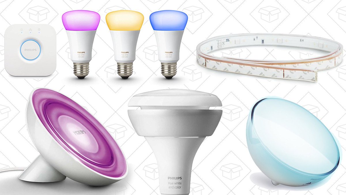 KinjaDeals's tweet photo. If you're interested in Philips Hue lights, today's the day to buy them. https://t.co/qMYiflruf7 https://t.co/zoS70qezaG