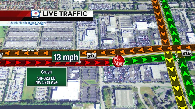 Crash on SR-826 EB at NW 57th Ave #traffic https://t.co/RUwUc5czNx