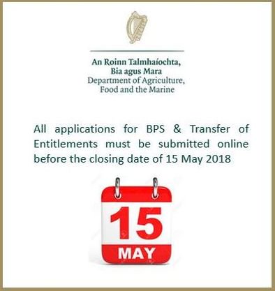 agriculture_ie's tweet photo. #BasicPayments – BPS closing date 15 May 2018. Staff available to assist farmers with applications Mon 14 May from 9.30am to 5.30 pm in @agriculture_ie offices Farnham Road, Cavan & Tues 15 May from 9.30am to 5.30pm @agriculture_ie office Derryhallagh, Drumshanbo, Co. Leitrim. https://t.co/G7TcYgwnkH