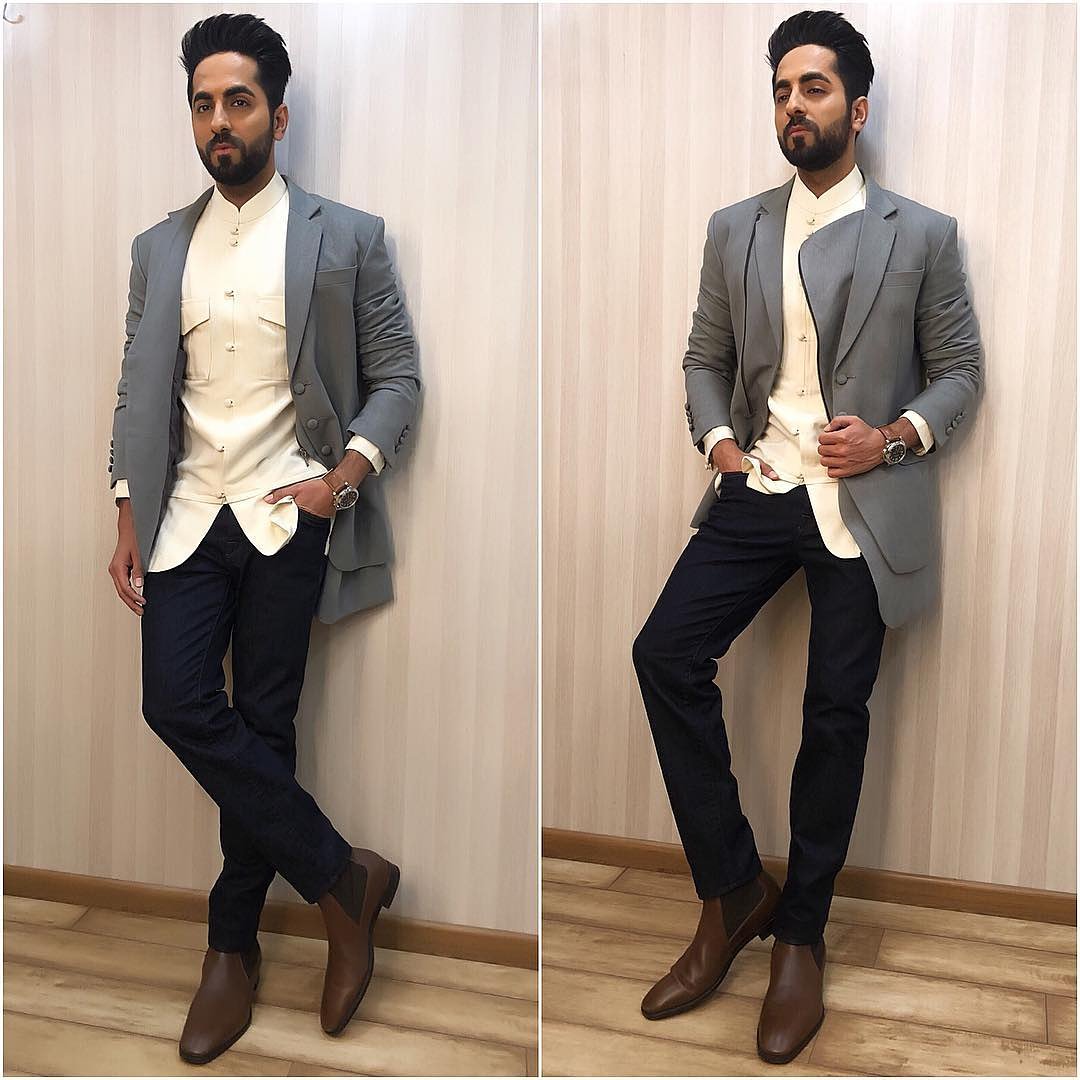 Definition of chocolate boy. 
<a href="/ayushmannk/">Ayushmann Khurrana</a> slaying in outfit style by <a href="/ishabhansali_/">Isha</a> for a TV show.
#chocolateboy