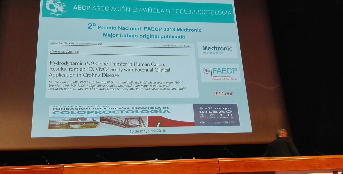 YouESCP's tweet photo. Congratulations to @YouESCP chair @frasson_matt for being awarded one of the @AECP_FAECP prizes for the best research published
¡enhorabuena!
#rnaec2018 #colorectalsurgery
#colorectalresearch
https://t.co/5NYD7ZDiIf https://t.co/wu2Q7b2FGN