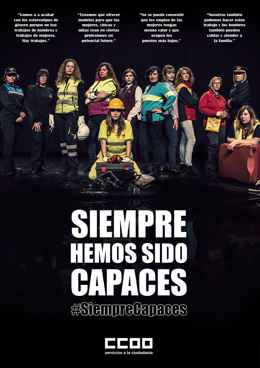 aereoccoo's tweet photo. En el transporte también se necesita igualdad.  
Mujeres fuertes, capacitadas, libres, unidas. Siempre hemos sido capaces. #SiempreCapaces @aereoccoo @FSCdeCCOO @ccoo_ib_barajas @CCOO @CCOOMadrid https://t.co/0o7oyfkeG3