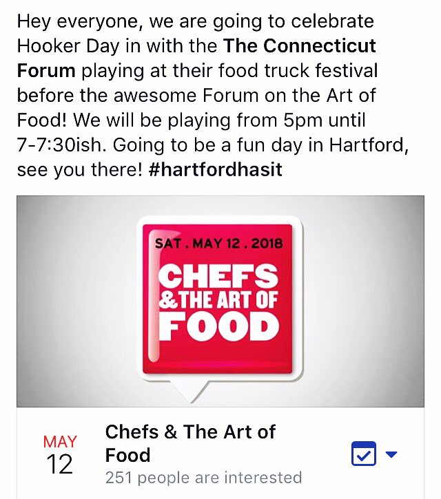 Celebrating #hookerday in #hartford Sat with the @CTForum at the #foodtruck #fest pre show. Come by #Bushnell, we are in  5-730pm #localfun