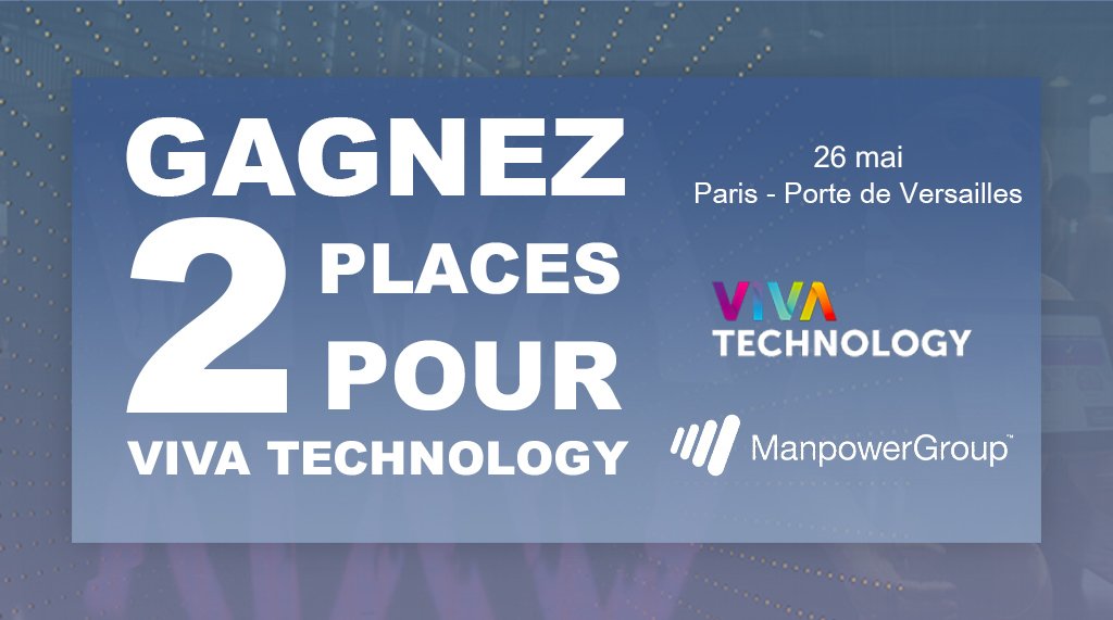 ManpowerFrance's tweet photo. .@ManpowerFrance vous fait gagner des places pour @VivaTech le 26/05 : l’événement incontournable des acteurs de l’innovation ! Participez à notre #jeu #concours et venez tester nos dernières innovations #RH > https://t.co/bpZtmzsjE4 #FutureOfWork #HRevolution #VivaTech https://t.co/9dJlFwMeAC