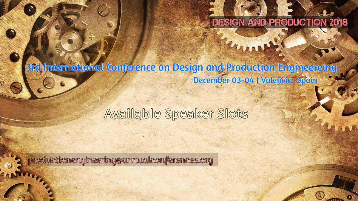 DesinProduction's tweet image. Join us @ Design and Production 2018, Valencia, Spain
#Design_Engineering #Industrial_Design #Production_Engineering
#Manufacturing_Engineering #Interactive_Aerospace #Mechatronics #Bioinspired_Robotics
Visit @ design-production.conferenceseries.com for more details