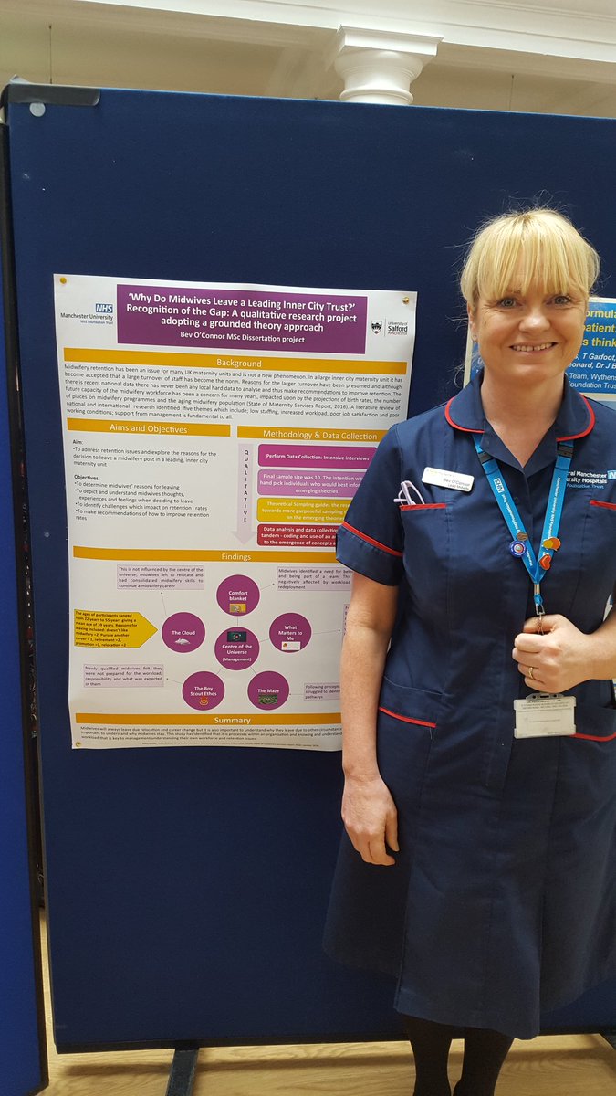 kykywatson's tweet photo. @BevOConnor58 with her fantastic poster showcasing her MSc work looking into retention of midwives @SMH_GynMatNicu @mary_symington @NMAHP_research #SSREMFT https://t.co/tHTrzBLVp5