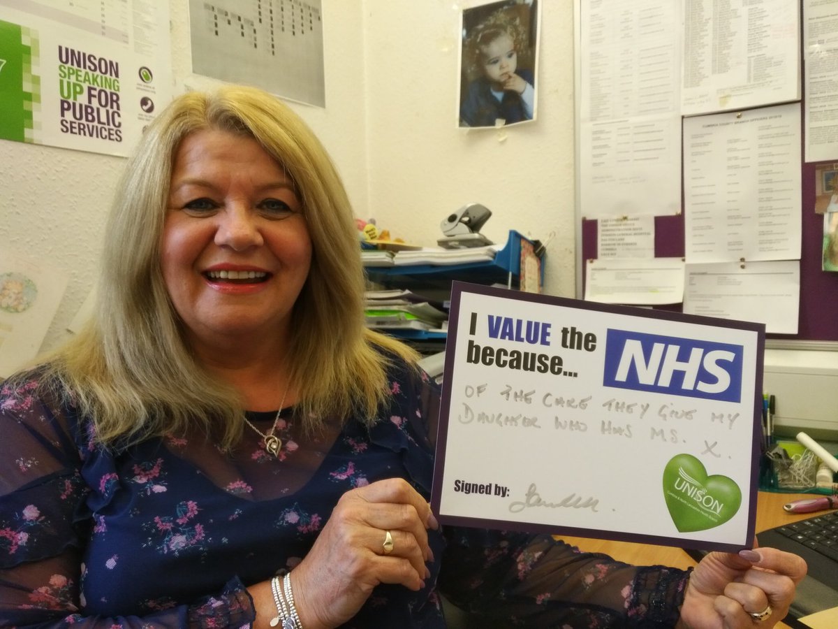 unisoncumbria's tweet photo. As we approach International Nurses Day members of the public are telling us why they value the NHS and those nurses who work within it! @cumbria_unison #InternationalNursesDay #UNISON https://t.co/tPciN2YDeN