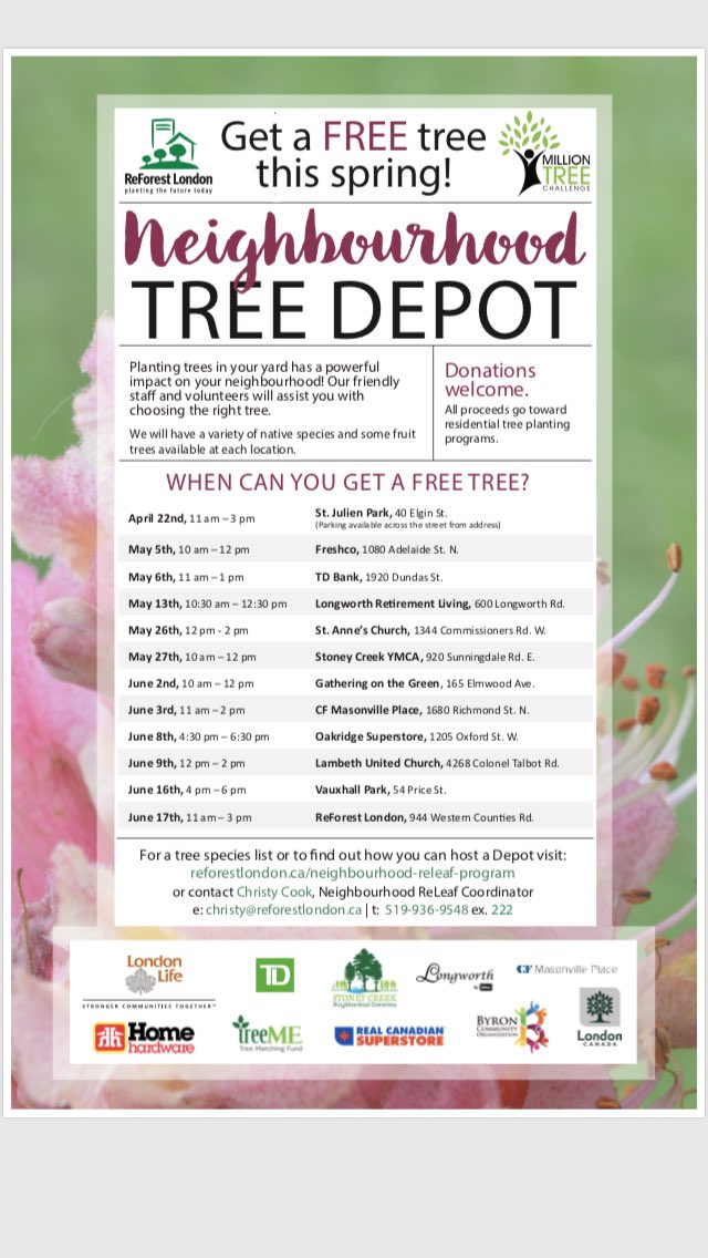 Lady_ABennett's tweet photo. Tree Depot Day in The Stoney Creek Community- Sunday May 27th! Check out the details below.

#StoneyCreekNeighbourhood Committee https://t.co/G1hh9XNltZ