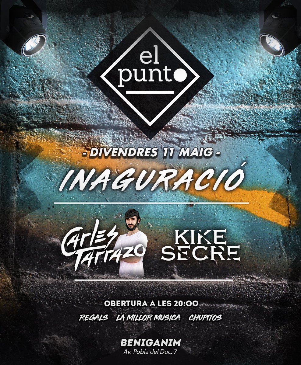 Esta tarde inauguramos #elpunt en #beniganim (apertura a las 20:00).