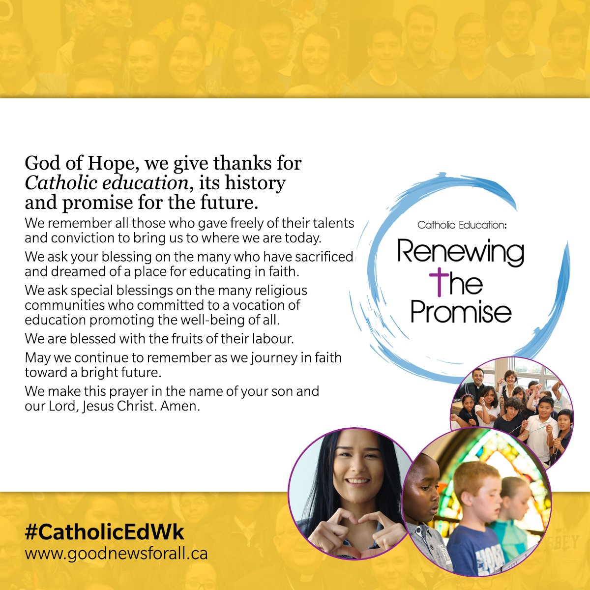 archtoronto's tweet photo. As #CatholicEdWk 2018 comes to a close, we give thanks for Catholic education, its history and promise for the future! https://t.co/NZ2NSXz9mZ https://t.co/E87g11YtFq