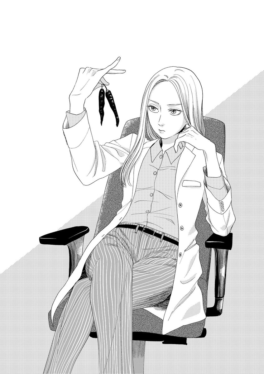 原稿など諸々終わったので第2弾。17話扉絵の鈴代さん。
こういう遠近感ややこしげ(?)な脚のポジションとか描く時は、骨の角度から確認しないと訳わかんなくなるんですが、最終的に混乱して「まあなんか…こんな感じな気がする…」ってなりながら描いてました。