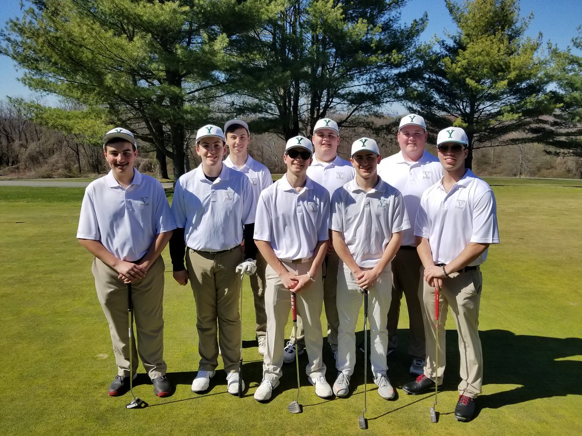 YCSD_Athletics's tweet photo. Congratulations to our Varsity Boys Golf Team on their big win over Fox Lane yesterday 212-225. That victory clinched The League Championship and pushed their overall record to 9-4 and 5-1 in league. Very proud! #town @YHSDeGennaro @RonHattar https://t.co/SI4H8TNagX