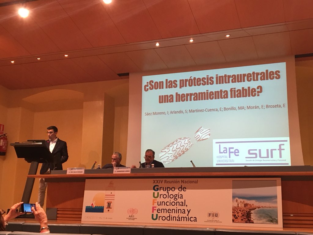 <a href="/HLaFe_Surf/">URF La Fe</a> <a href="/HospitalLaFe/">HospitalLaFe</a> presentando uso de prótesis uretrales, una alternativa eficaz y segura? Dr Sáez en GUFFU Cádiz 2018 <a href="/InfoAeu/">AEU</a>