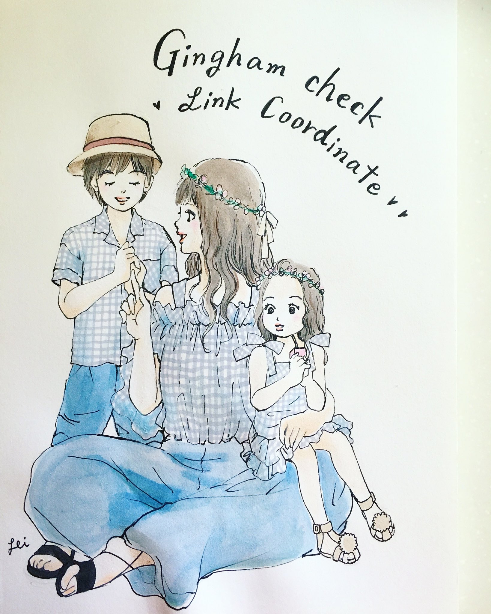 Twitter 上的 ｌｅｉ イラスト ファッション ファッションイラスト おしゃれ ママ 子育て 親子 親子コーデ ギンガムチェック T Co Ypbmpwi40e Twitter
