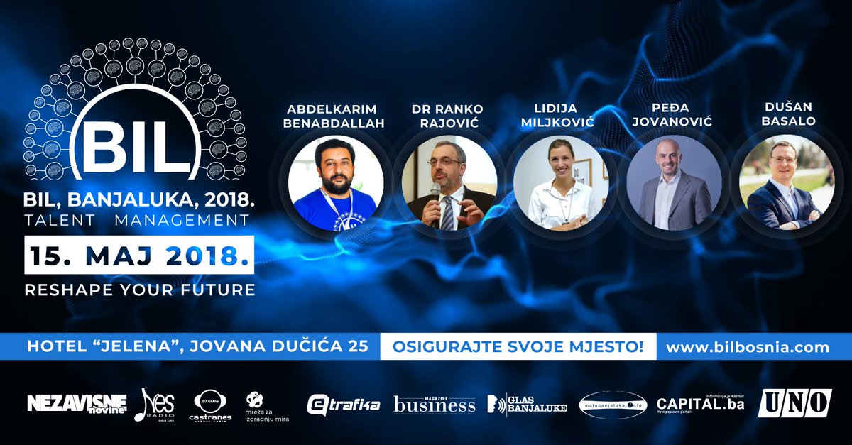 karim2k's tweet photo. Really gald and happy from the invitation to the first #BILConference in Bosnia that will take place May 15 in Banjaluka, the second largest city in the country, #BILBosina will focus on talent management with an honorable section of speakers.
info: https://t.co/orPMZxwsv6 https://t.co/54deeZqUn7