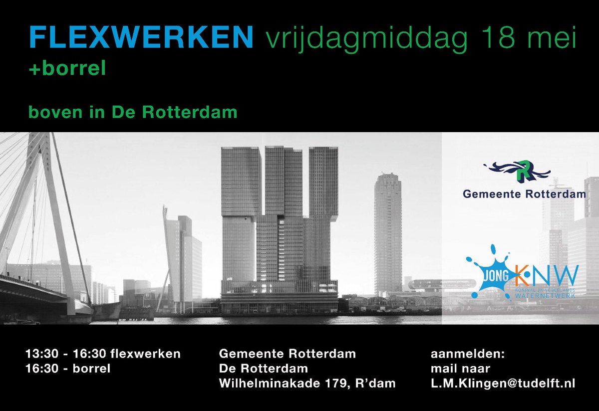 JongKNW's tweet photo. Middag werken op de bovenste verdieping van De @rotterdam? Kom flexwerken op 18 mei! #eigenwerk #uitzicht https://t.co/1bS8aUY0D2