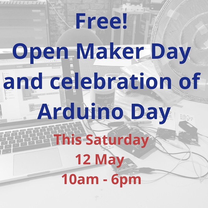 DoESLiverpool's tweet image. We&apos;re open for making this Saturday - a great time to take a look round, especially if you&apos;re around the Fabric District anyway for one of the #timetunnel events. 
We&apos;ll also be showing some of our Arduino projects and live streaming the official #ArduinoDay2018 event from Milan.
