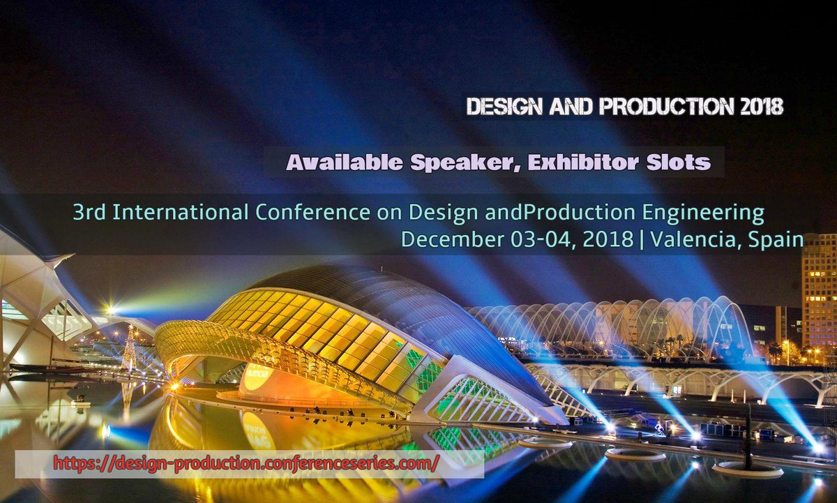 DesinProduction's tweet image. Meet us @ DNPE 2018, Valencia, Spain
Unfold the Exemplary Fusion of Design with Production Engineering
#Bioinspired_Robotics #Industrial_Design #Aerospace_Engineering 
#Aviation_Engineering #Aircraft_Design_Engineering
visit @ design-production.conferenceseries.com