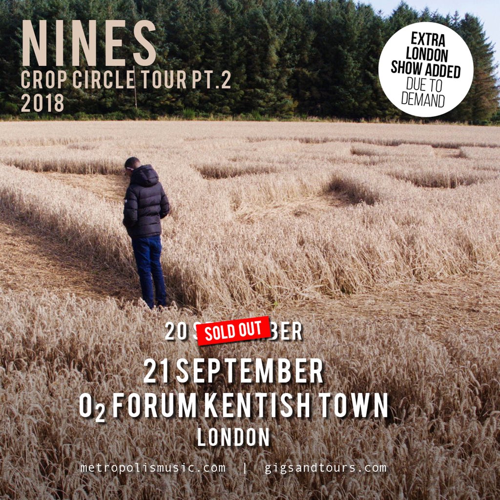 UK. Crop Circle Tour PT. 2 2018. Extra London date added.
ON SALE NOW &gt;&gt; metropolism.uk/Wgce8b
