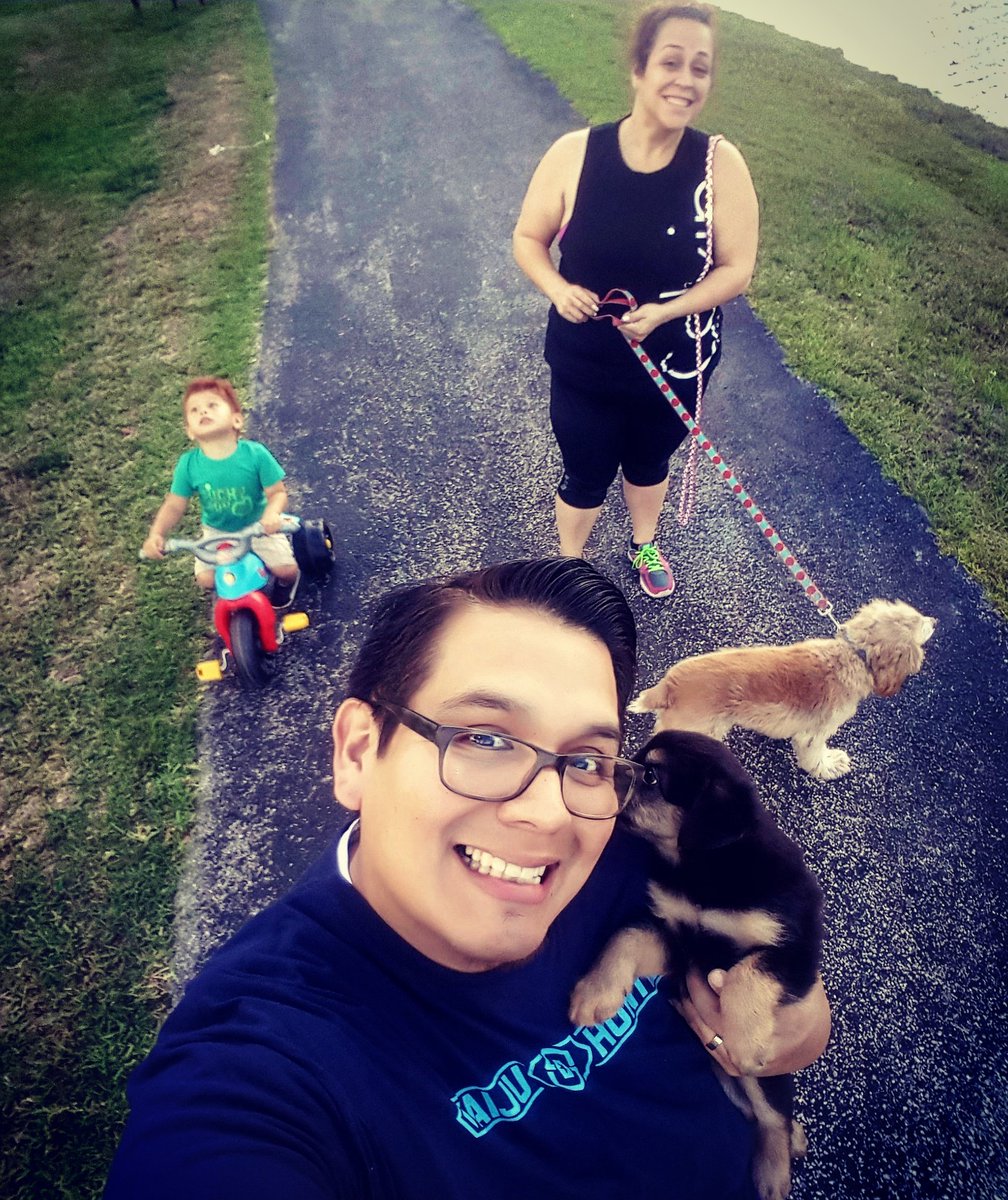 Tgif with our newest addition! Meet Daisy 🌼🐶 our little 6 week pup that was rescued by one of <a href="/HealthyFatChick/">HealthyFatChick</a> friends. Welcome home lil one. #puppylove