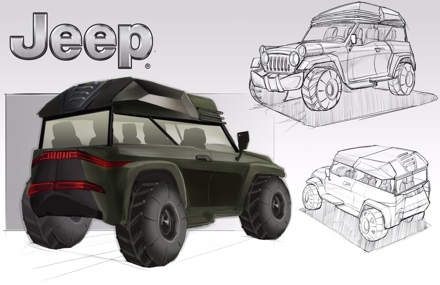 Stellantis North America auf Twitter: „12 years into the future, but still  unmistakably @Jeep®. Here are some designs from high school students of  their vision for the 2030 Jeep #Wrangler in the #