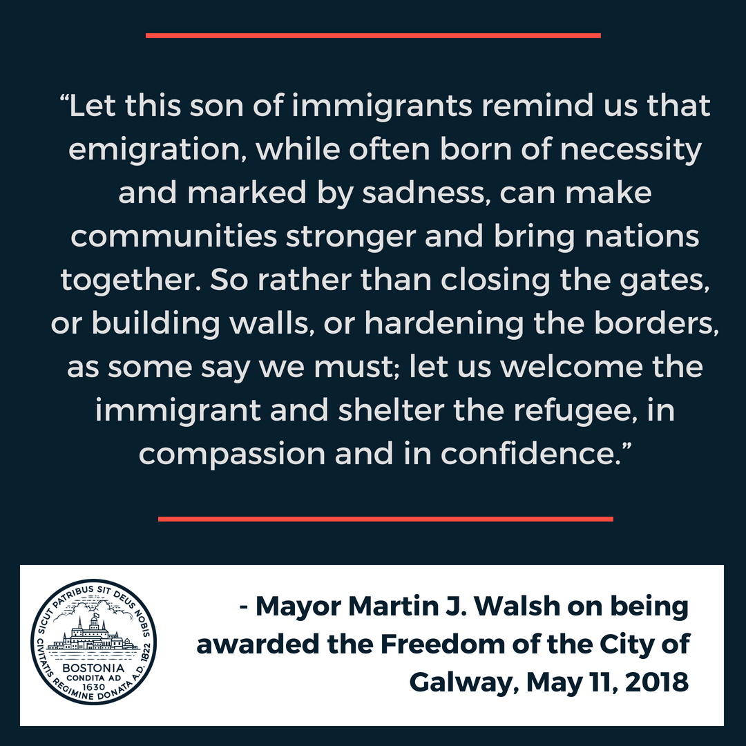 marty_walsh's tweet image. Honored to be awarded with the Freedom of the City Award of #Galway.