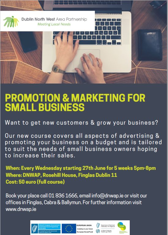 DNPartnership's tweet photo. Promotion and Marketing for Small business, new course starting June 27th for 5 weeks #Startup #Enterprise https://t.co/lvH8DzeKot