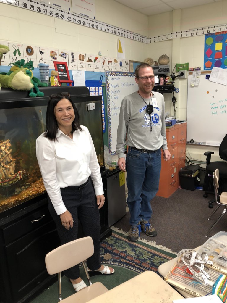 MnDeptEd's tweet photo. Day 5 of Teacher Appreciation Week! Commissioner @BCassellius visits and thanks the teachers and staff of Gatewood Elementary! https://t.co/jQL1684TLs