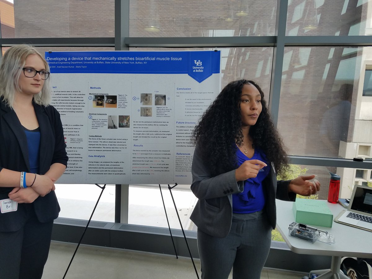 UBLSAMP's tweet photo. Check out our Starla as she presents her project for the #UBEngineering Senior Design Expo!!! #STEMinism #ILookLikeanEngineer #BME https://t.co/bLIiPhaPGW