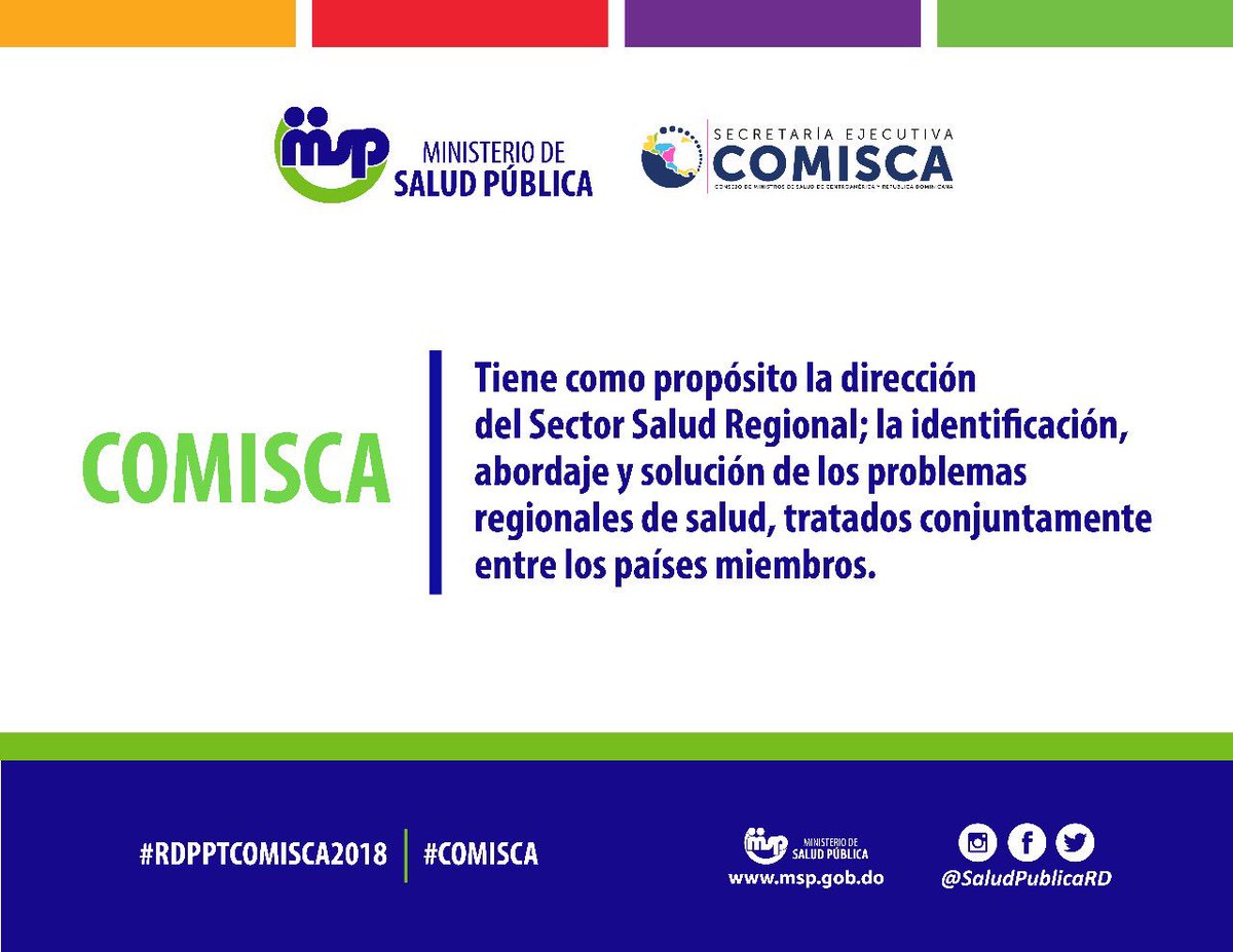SaludPublicaRD's tweet photo. ¿Qué es el Consejo de Ministros de Salud de Centroamérica (COMISCA) y cuál es su función? Nosotros te contamos.
#SaludPúblicaRD #RDPPTCOMISCA2018 #COMISCA @SECOMISCA https://t.co/OcSqIYZLuj