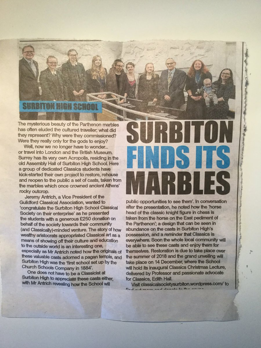 CSSparthenon's tweet image. Look who’s been featured in the Richmond and Twickenham Times! Many thanks again to @guildfordca for their kind donation. #surbitonfindsitsmarbles