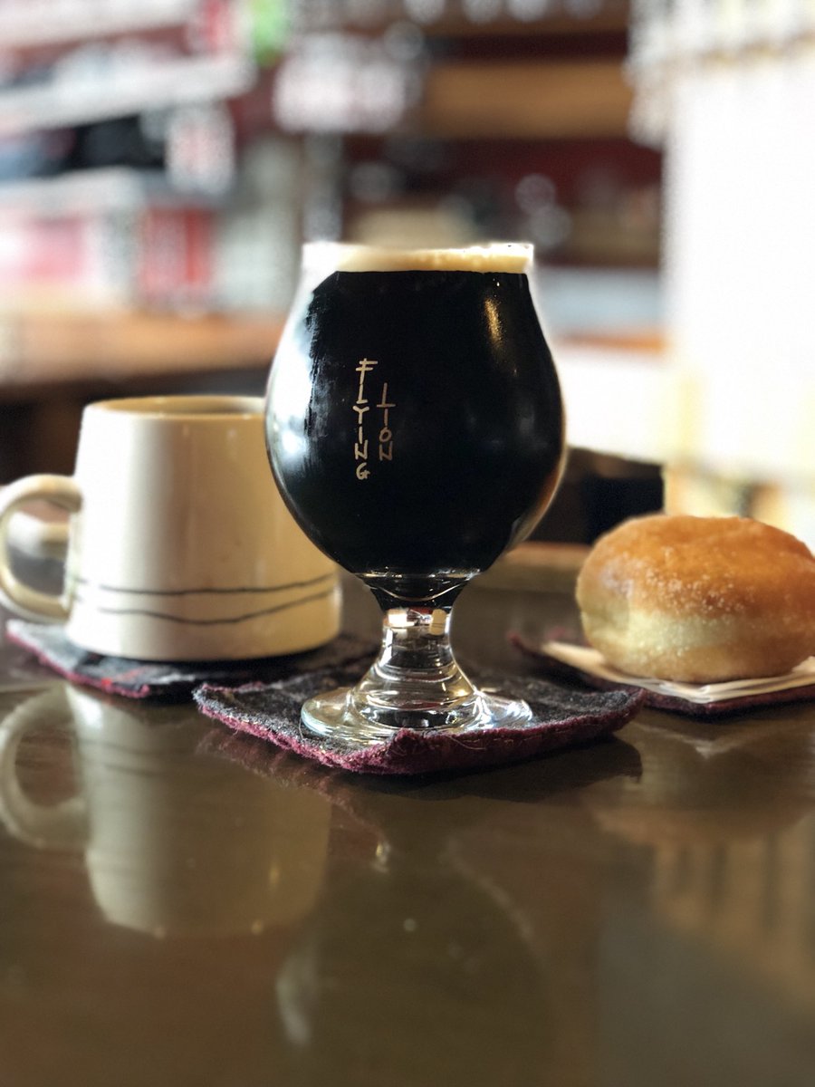 FlyingLionBeer's tweet photo. The Sunday Morning Breakfast Stout, an Imperial Milk Oatmeal Stout with coffee, chocolate, and vanilla. Inaugural release during @seattlebeerweek #SBW10, this Sunday, May 13th at 10am. Pairs well with: https://t.co/bHb5RneBfT