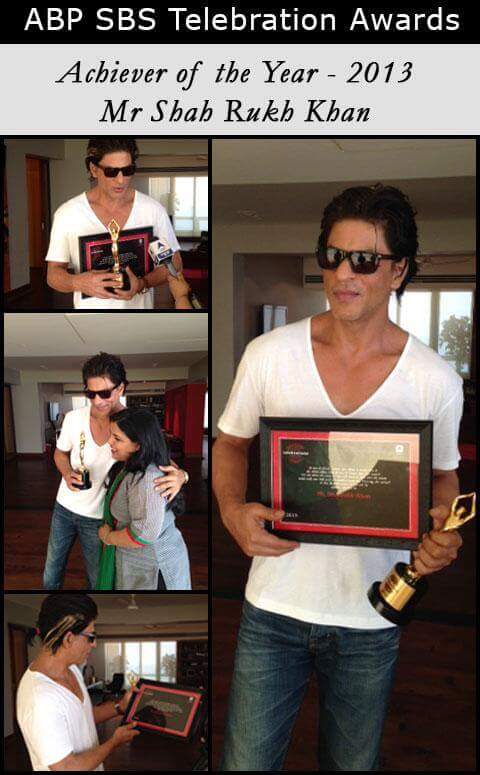 SRKBDCFC's tweet photo. #SRKThrowback: Shah Rukh Khan receiving the Achiever of the year 2013 award from ABP News..

@iamsrk @abpnewstv https://t.co/65VcSvNmBI