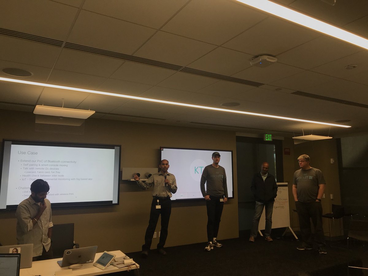 silrodrigar's tweet photo. #BluetoothIT presenting their open category solution on leveraging Bluetooth technology to enhance different monitoring and other systems #CiscoHackITIX #HackITSJC https://t.co/wNS1x6pBse