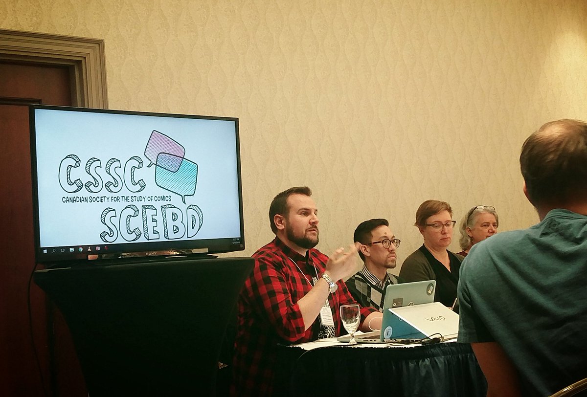 nataljaChe's tweet photo. Canadian Society for the Study of Comics AGM π @ComicsBD #CSSC18 @barpos @kalervideo @geek_worlds #ComicsToronto #TCAF18 #comics #graphicnovel #toronto #research https://t.co/HyRCZ2Esy3