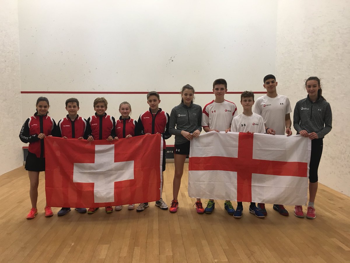 ChloeMSquash's tweet photo. England U15βs are through to the quarter finals with a 3-0 win over Switzerland! #throughtothequarters #goingforgold #EuropeanChampionships #youngsquashplayers #englandsquash https://t.co/lhbC8j9UoL