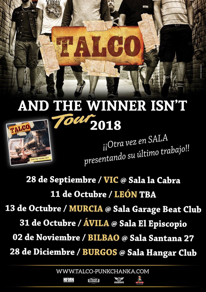 EvolucionTour's tweet photo. Y acabamos la semana con una nueva fecha... @TalcoSka en #Burgos próximo 28 de diciembre !

Entradas próximamente físicas y en https://t.co/uu1B762V9F 

🤘🏻🤘🏻 https://t.co/4boeozTXeG