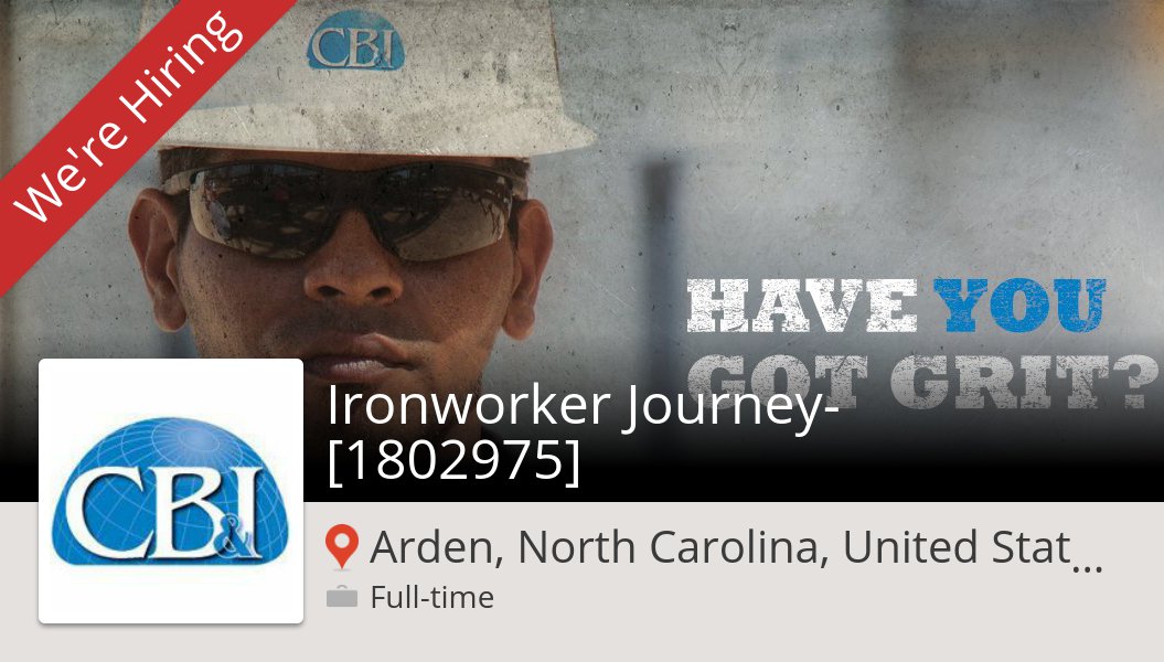 CB&I is hiring an Ironworker Journey- [1802975], apply now! (#ArdenNorthCarolinaUnitedStates) #job workfor.us/cbi_profession…