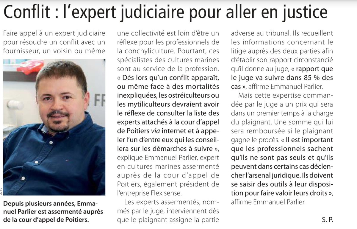 Conchyliculture et expert judiciaire deux atouts pour les cultures marines. @EmmanuelParlier #expert #courdappel