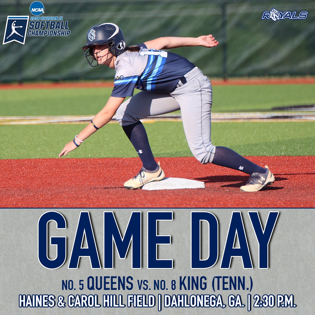 SB| GAME DAY!

<a href="/queens_softball/">Queens Softball</a> faces King (Tenn.) in the first elimination game of the NCAA DII Southeast 1 Regional today.
🏟 Haines &amp; Carol Hill Field
📍Dahlonega, Ga.
⏰ 2:30 p.m.
📊bit.ly/1jHXIjF
🎥bit.ly/1VYsmWR

#GoRoyals