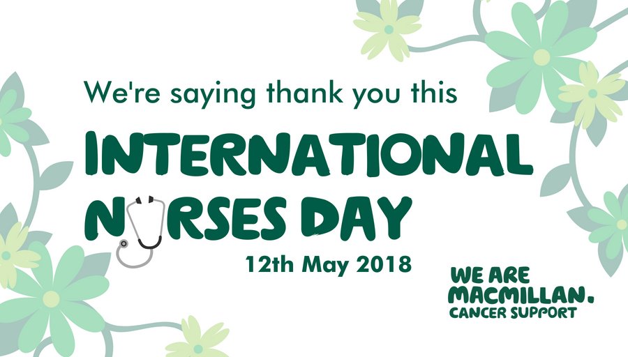 macmillancancer's tweet photo. This #InternationalNursesDay we want to say thank you to all of our wonderful Macmillan nurses, who provide critical support to those in need. 👨‍⚕️👩‍⚕️

We'd love to hear your messages of thanks for them here. 💚 https://t.co/gNIeAUWVKR